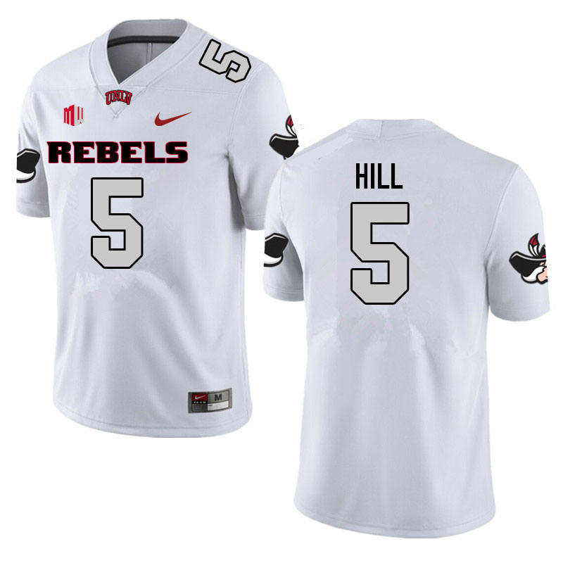 Men #5 Phillip Hill UNLV Rebels College Football Jerseys Sale-White - Click Image to Close